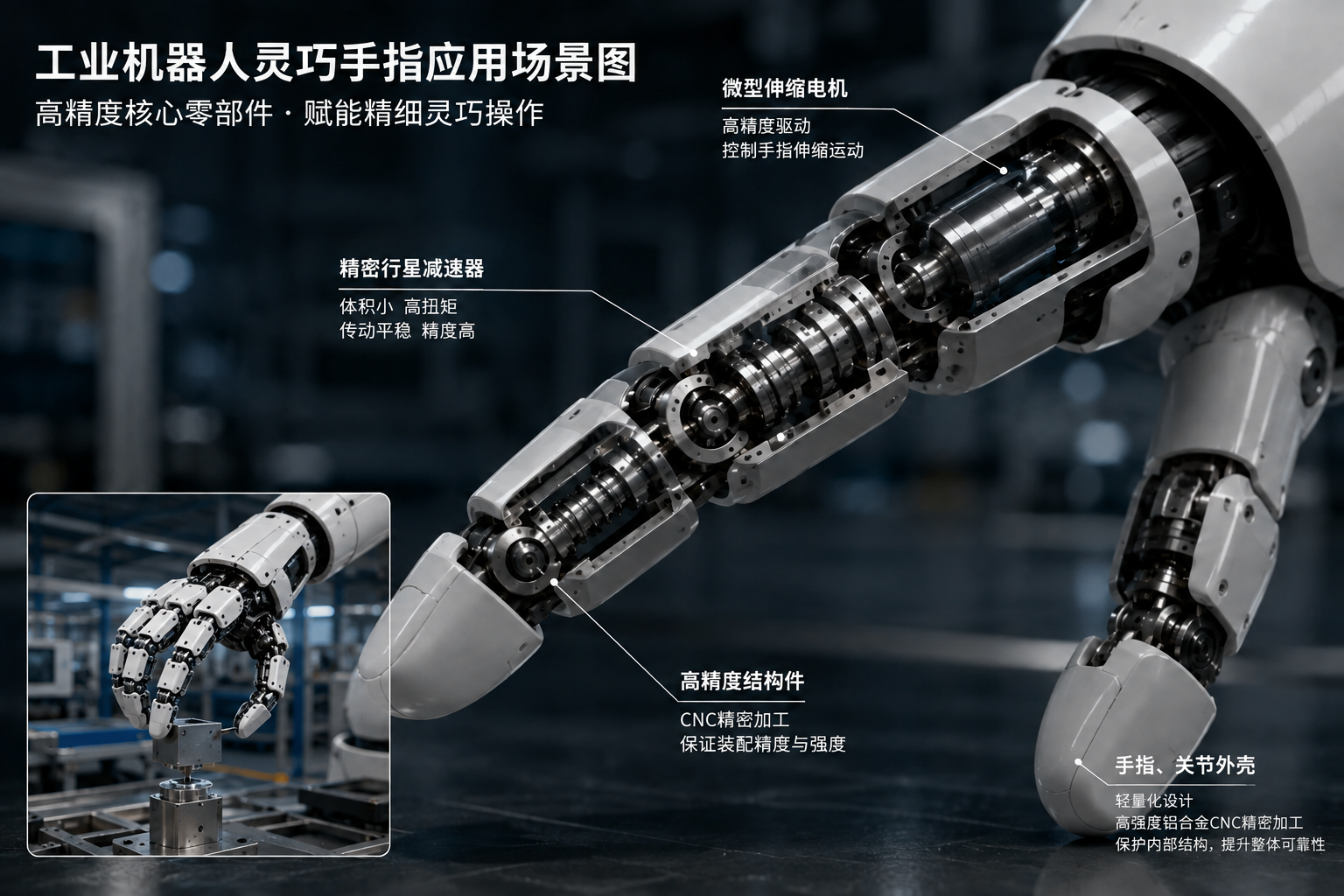 工业机器人灵巧手结构件设计与CNC加工工艺选型指南